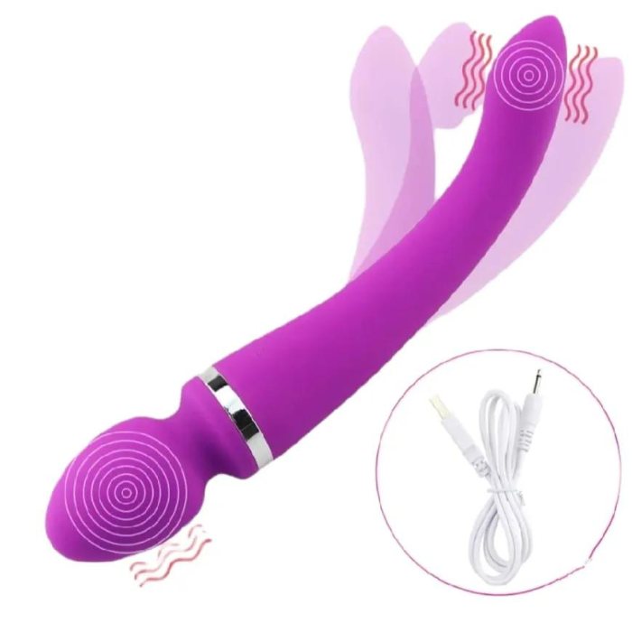 Vibrador Masajeador De Clitoris Doble Motor Hitachi Stick